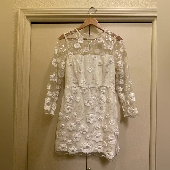 Milly Dresses Milly Leona Floral Cascading Sequins Mini Dress - Main Image